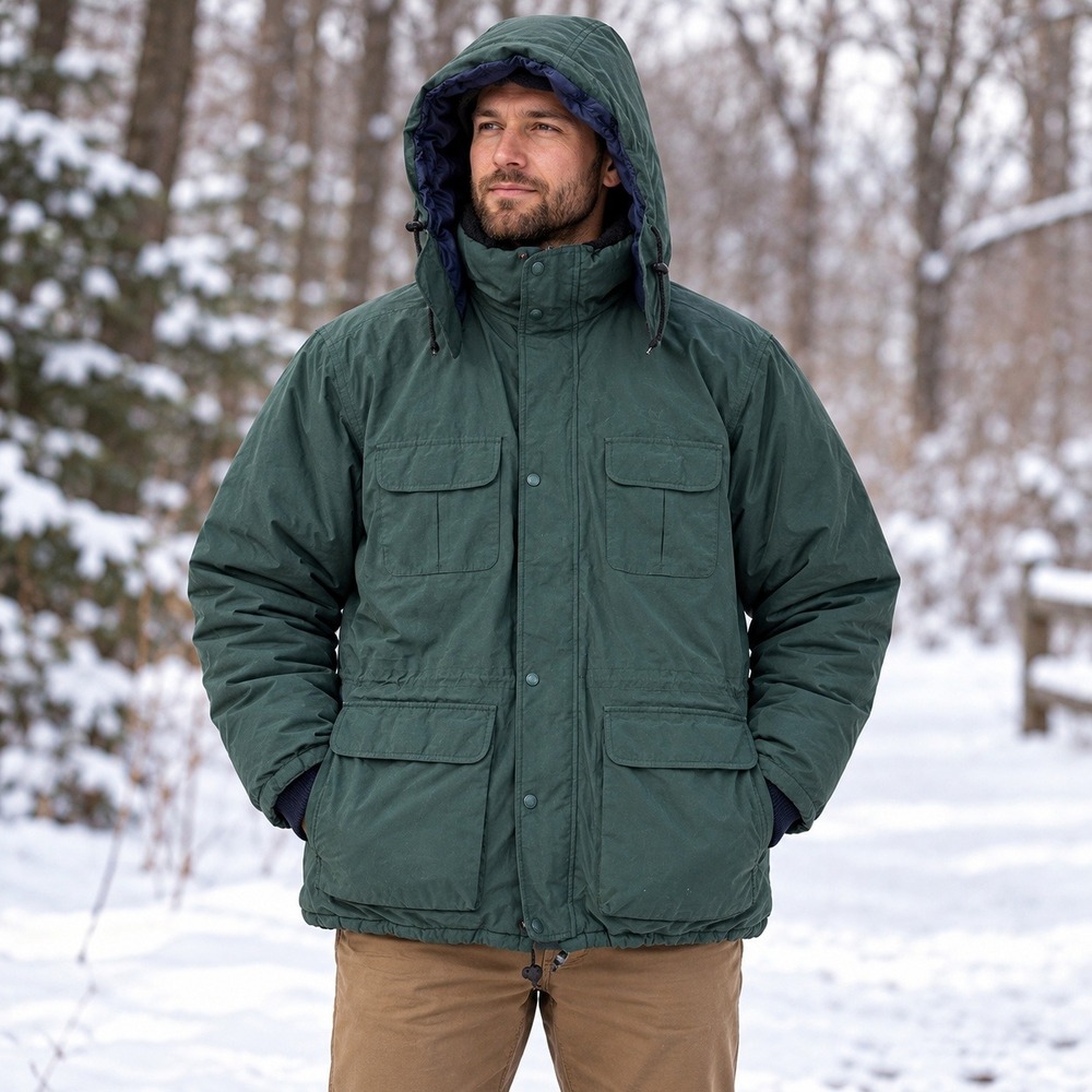 Vintage Eddie Bauer Ridge Line Gore-Tex Down Parka Men's XL Green